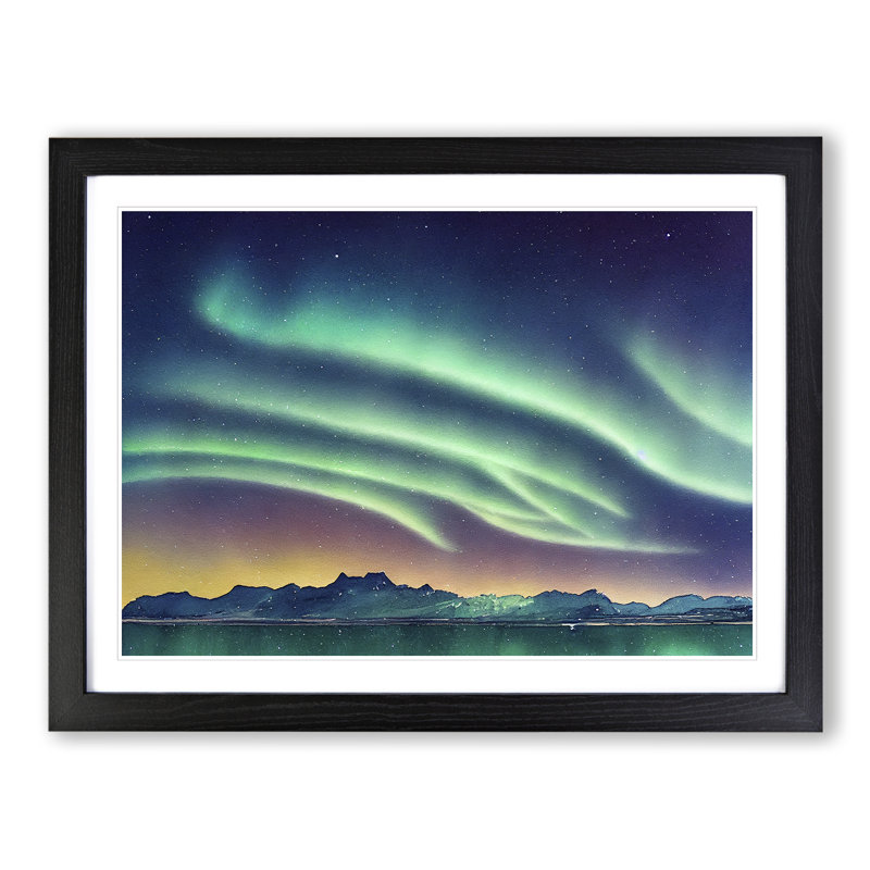 XH1022-6429X Northern Lights Vol.1 - Single Picture Frame Print, 46cm H x 64cm W x 2cm D, Black