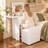 Hirst Solid and Manufactured Wood Vanity Desk with Adjustable Mirror