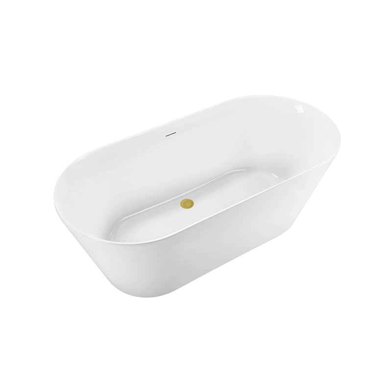59.1'' x 27.6'' Soaking Acrylic Bathtub, Brushed Gold