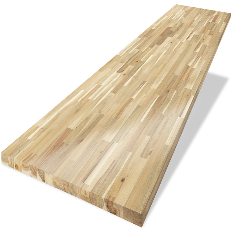 Comptoir de cuisine en bois massif Gladys, H 1,5 po x l 48 po x P 30 po, Acacia naturel