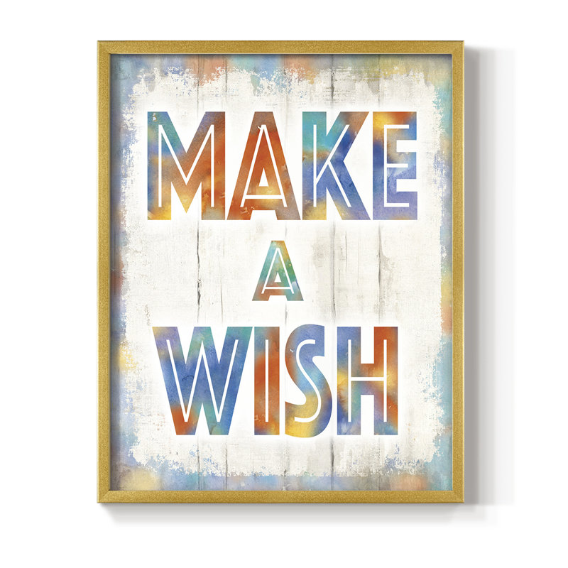 «Make A Wish», reproduction encadrée - bois massif, H 10 po x l 8 po