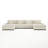 6 - Piece Upholstered White Faux Rabbit Fur Flannel Modular Sectional Sofa with Throw Pillows & Removable Ottomans-1911773210
