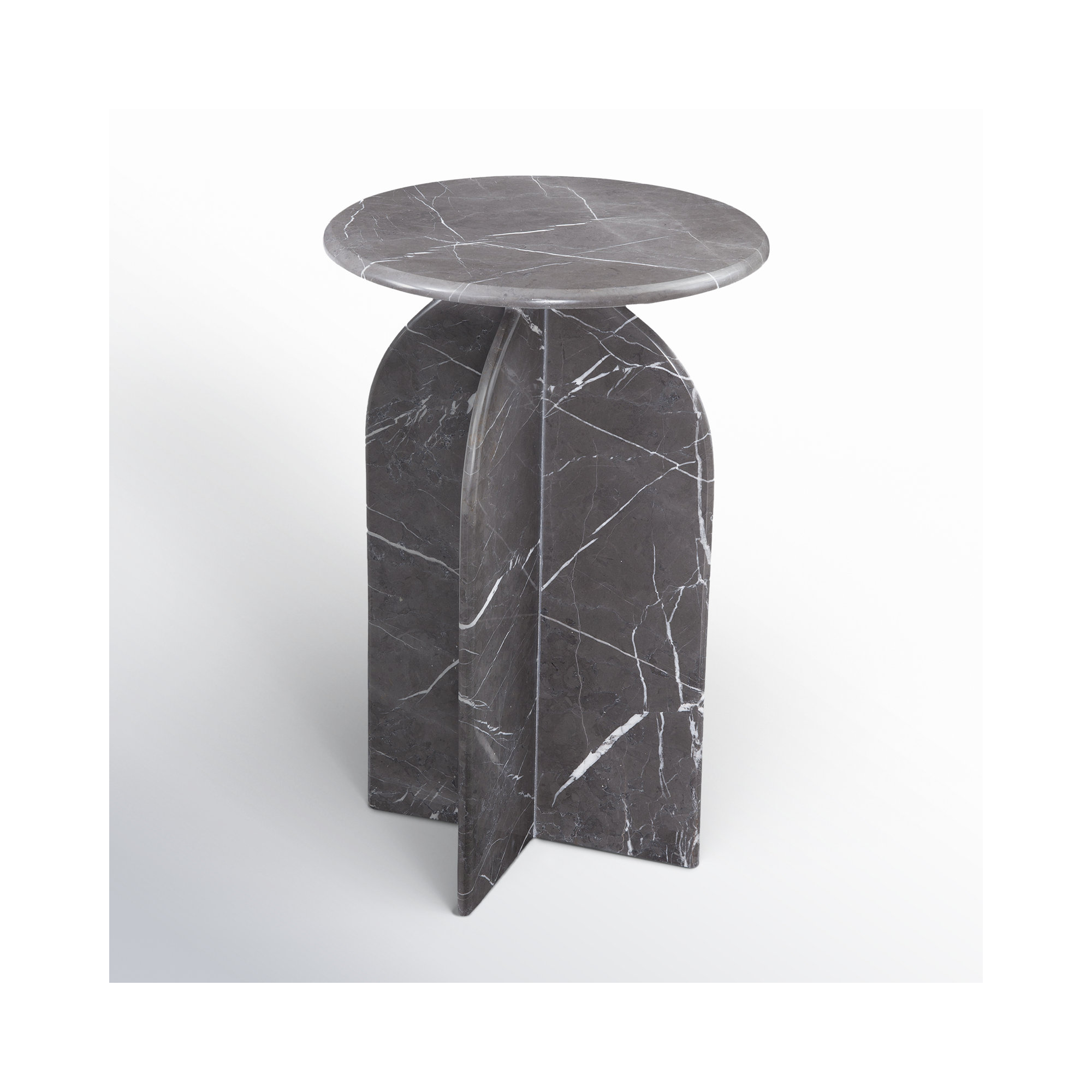 Sven Pedestal Top End Table, Gray