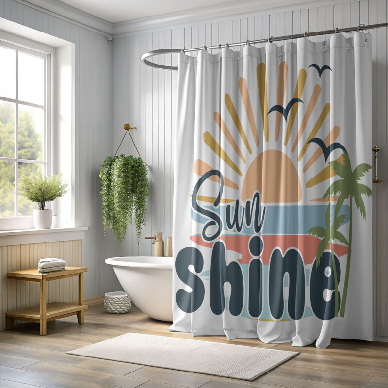 Mendi Shower Curtain, 74"H x 71"W