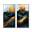 «Sunrise On Golden Emerald Mountains Horizon III», art mural 2 pièces-882453743-882453741