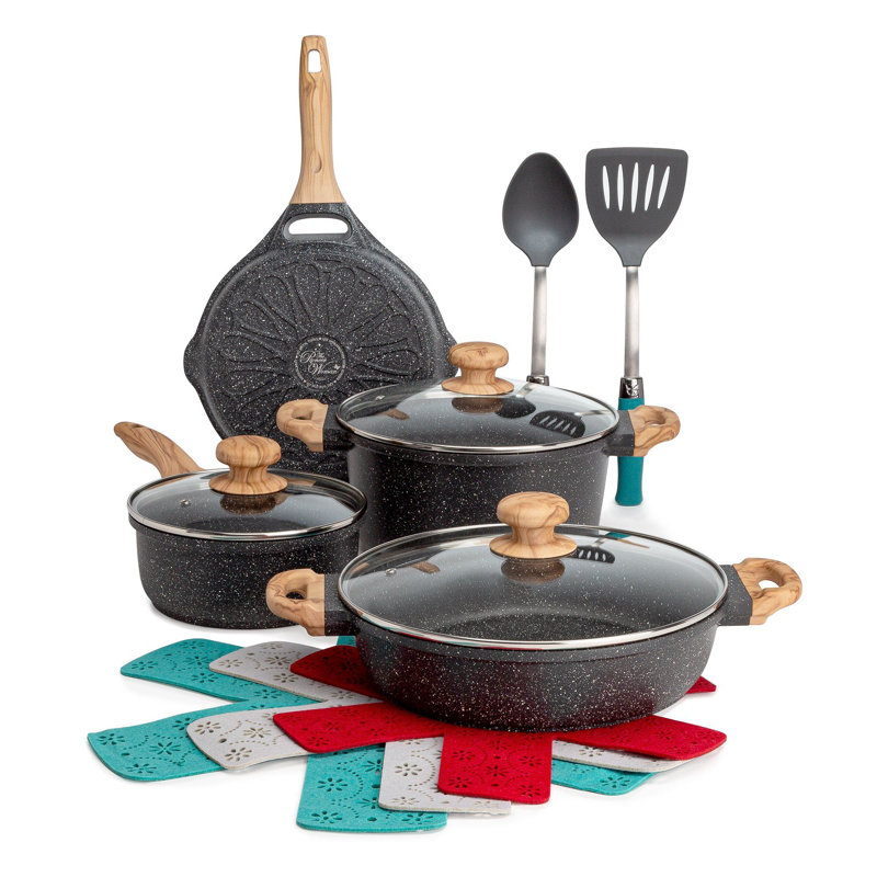 12 - Piece Non-Stick Stainless Steel (18/8) Cookware Set