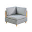 6pc gris modulaire apaisant - chaises en tissu doux et salon en bois