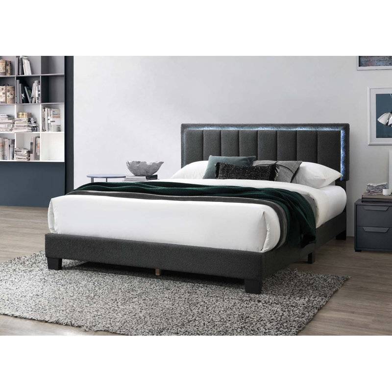 Lit pour grand lit tapissier 1pc, Gris anthracite, Grand lit