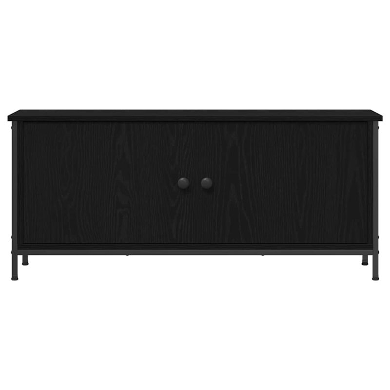TV Cabinet Engineered Wood, 45cm H x 100cm L x 35cm W, Black Oak