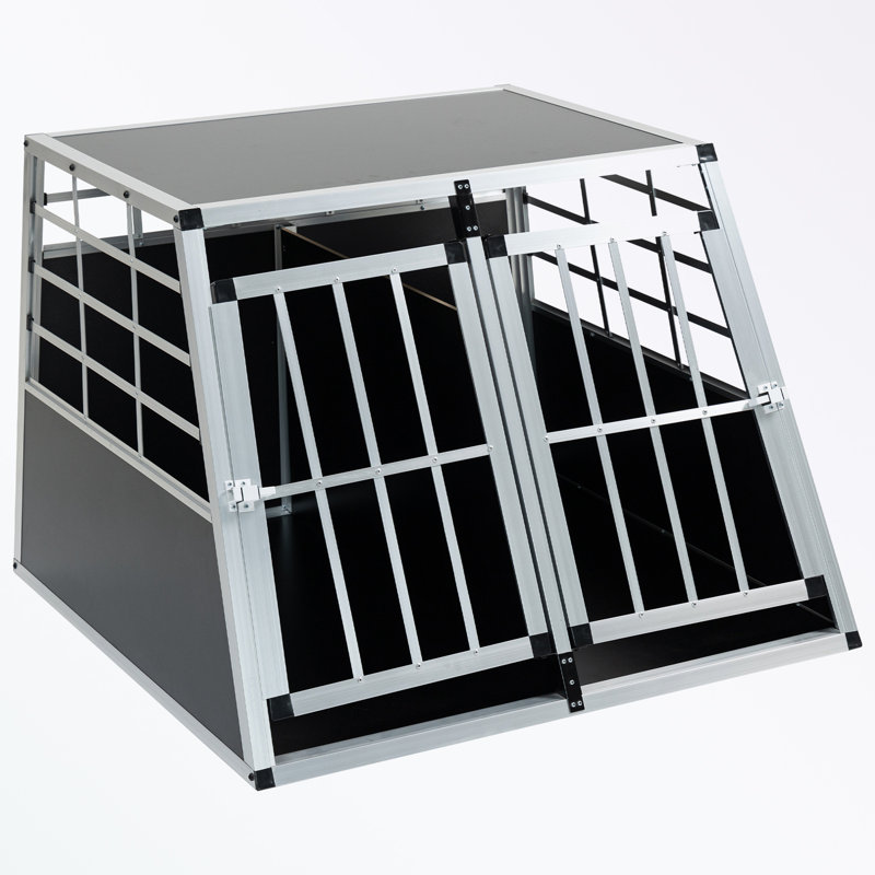 Cage pour chien en aluminium avec une porte verrouillable