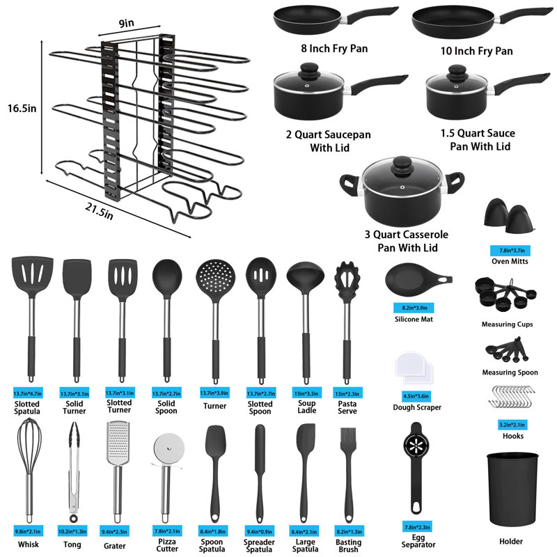 32 - Piece Non-Stick Aluminum Cookware Set