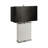 Crystal Table Lamp, Crystal and Black Faux Leather Shade, Elegant Bedside or Desk Lamp, Modern-574634441