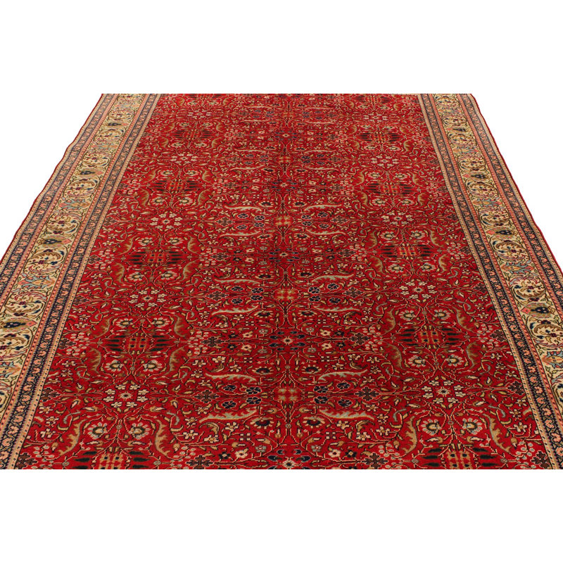 7x9 Red and Ivory Turkish Traditional Rug