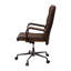 Chaise de bureau pivotante en cuir fleur brun