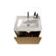 Meuble-lavabo rayé 24 po avec lavabo en céramique blanc, meuble-lavabo mural flottant pour salle de bain moderne, pré-assemblé