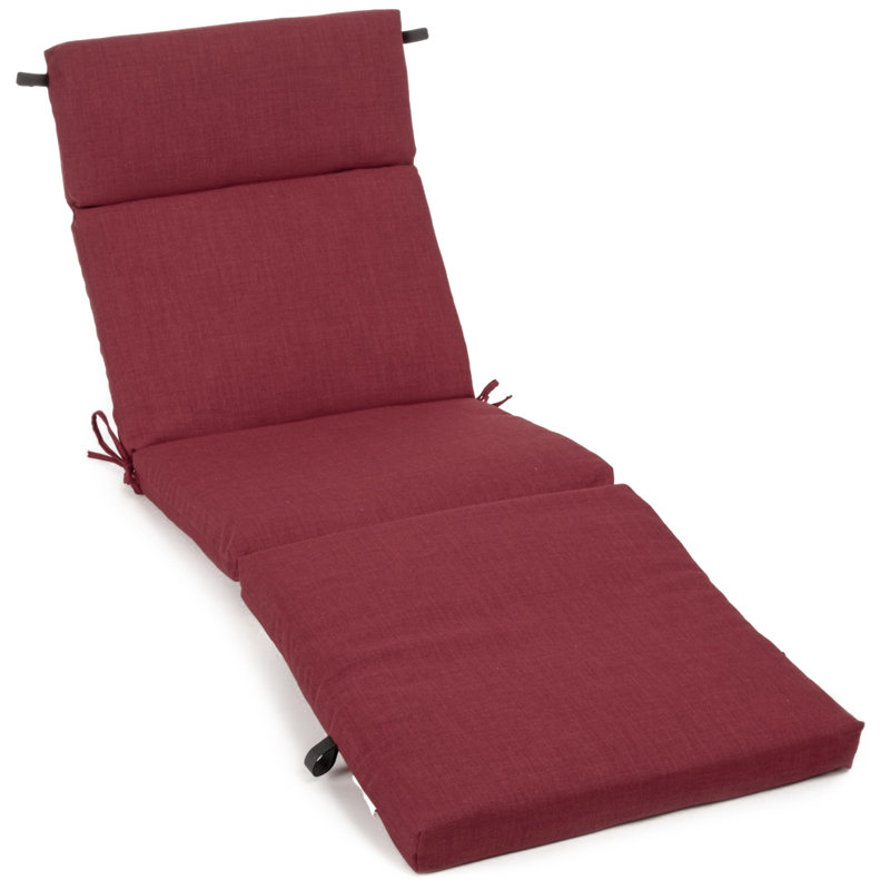 Outdoor 3'' Chaise Lounge Seat / Back Cushion, Merlot