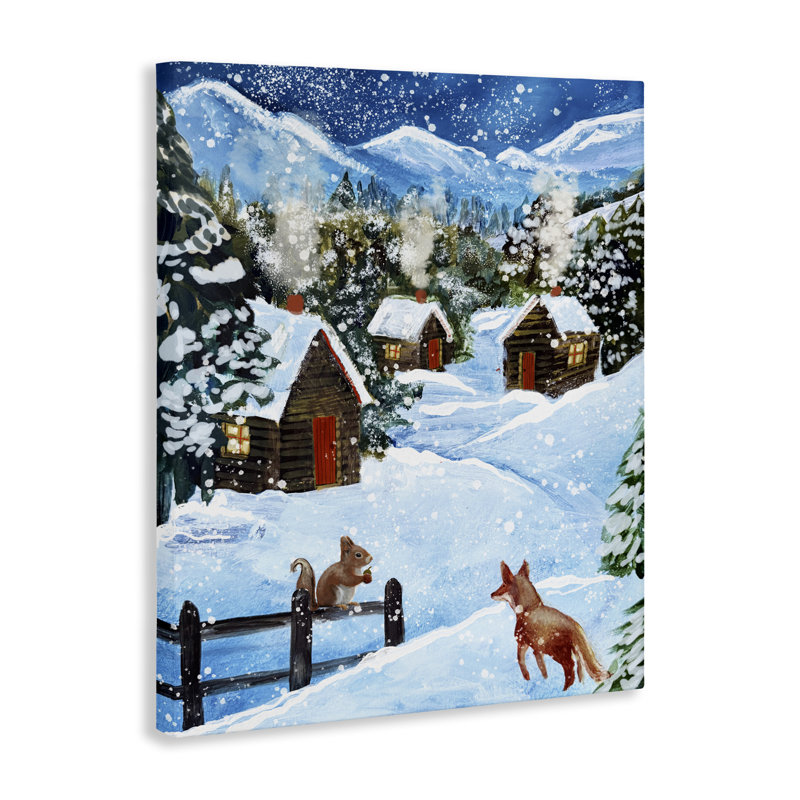 «Snowy Christmas Cabins», conception de Patricia Reynolds, H 20 po x l 16 po