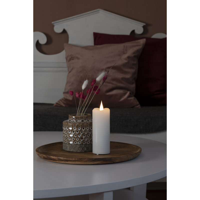 3D Moving Flame Battery Candle, White, 12.7cm H x 5cm W x 5cm D