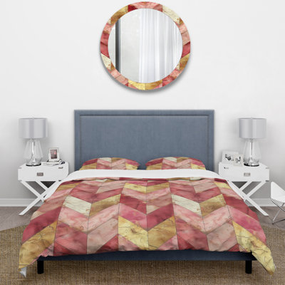Ensemble de housse de couette Golden Chevron XV - Midcentury