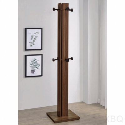 Walnut Engineered Wood Coat Rack