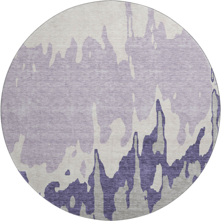 Premium Machine Washable Prisco Purple Rug