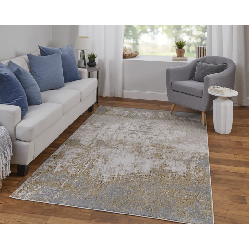 Rollegem Performance Abstract Indoor Rug, Rectangle 12' x 18'