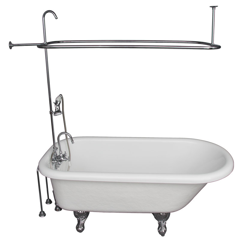 Baignoire sur pattes 67 "x 30", Chrome poli