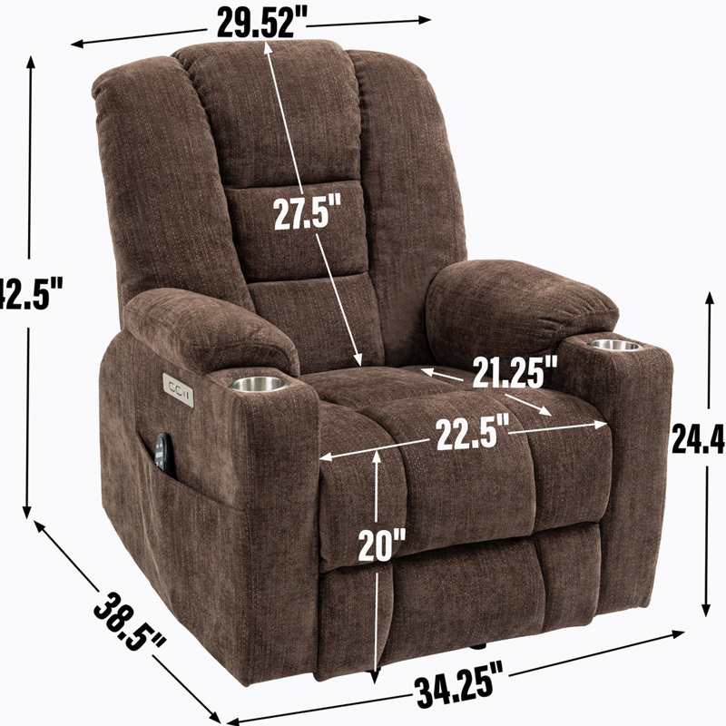 Fauteuil de massage Tayshia, Brun