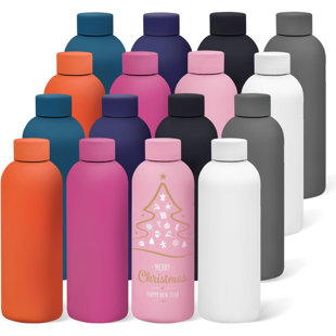 16 Pack Stainless Steel Insulated Water Bottle 17Oz Blank Double Wall Vacuum Thermal Sports Bottle Personalized Metal Water Bottles Bulk For Travel Team Gift, Office