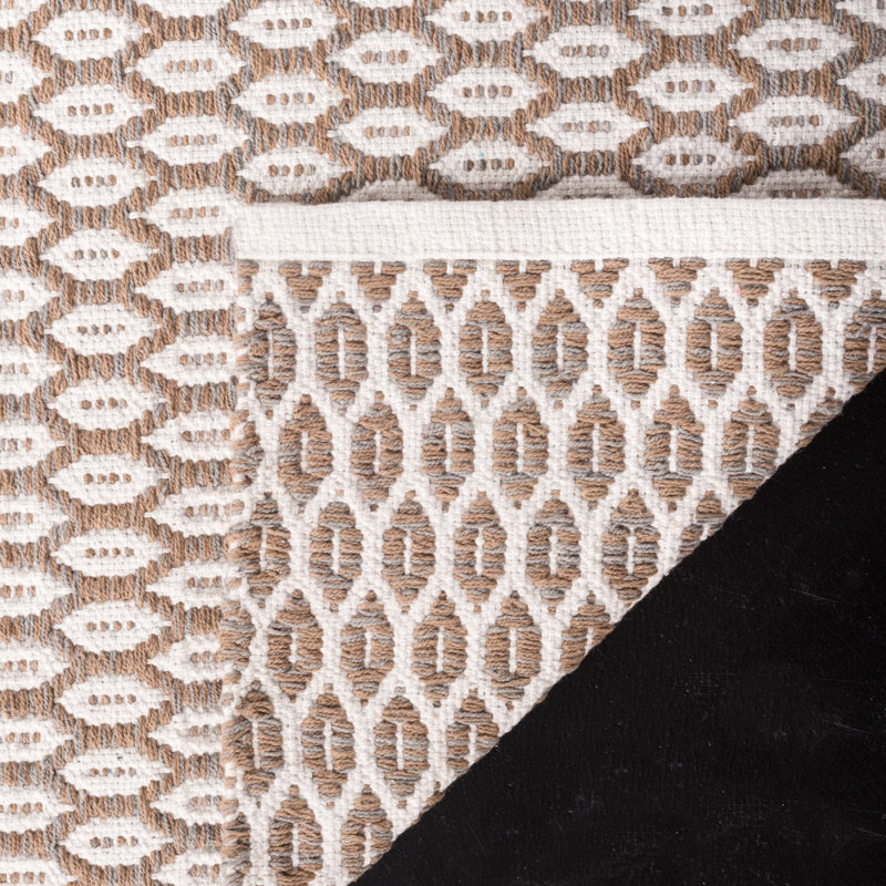 Modena Geometric Handwoven Cotton Area Rug, Rectangle 5 pi x 8 pi