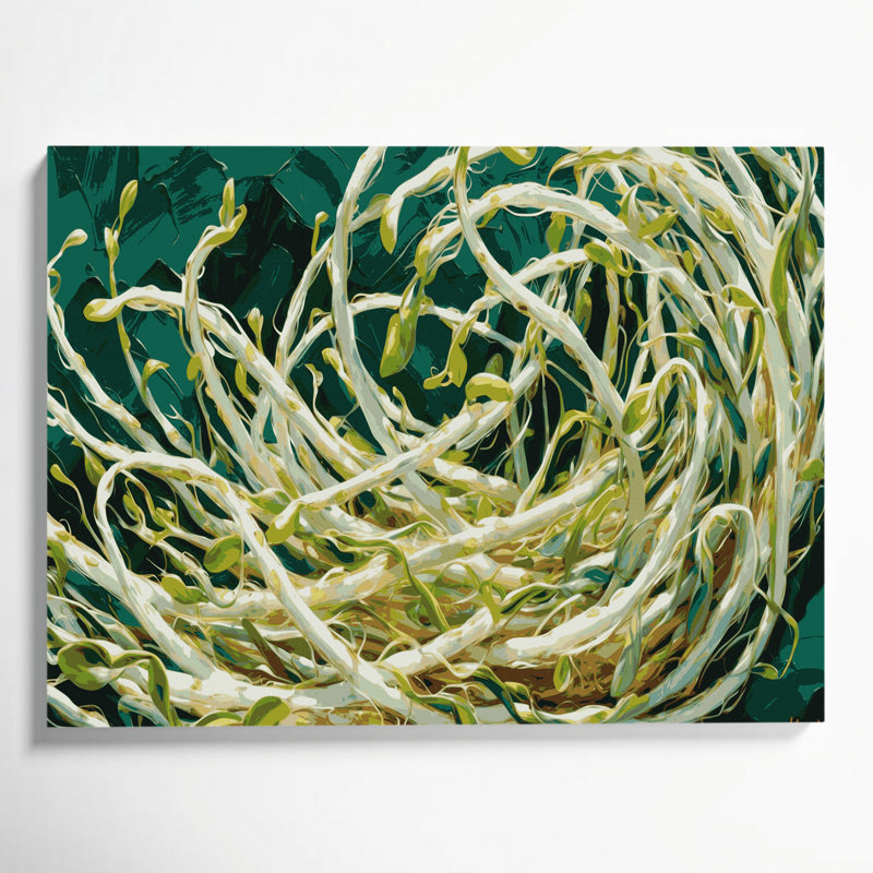 Art mural sur toile vert, H 16 po x l 20 po