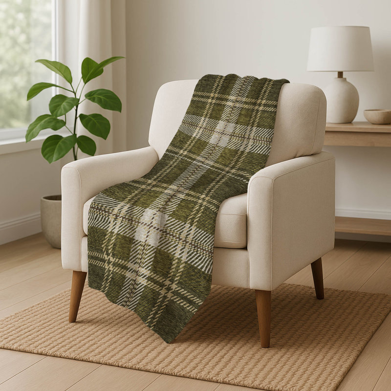 Jeté de lit Sherpa ASB874, Olive
