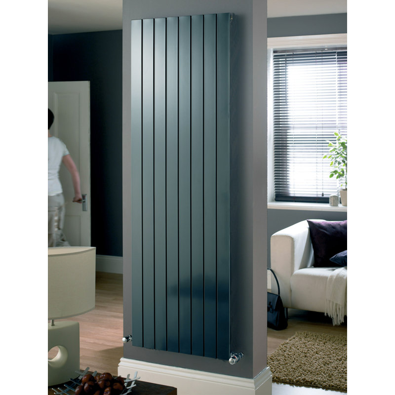 Andrew Vertical Designer Radiator, Anthracite, 90 cm H x 59.5 cm W x 7.1 cm D