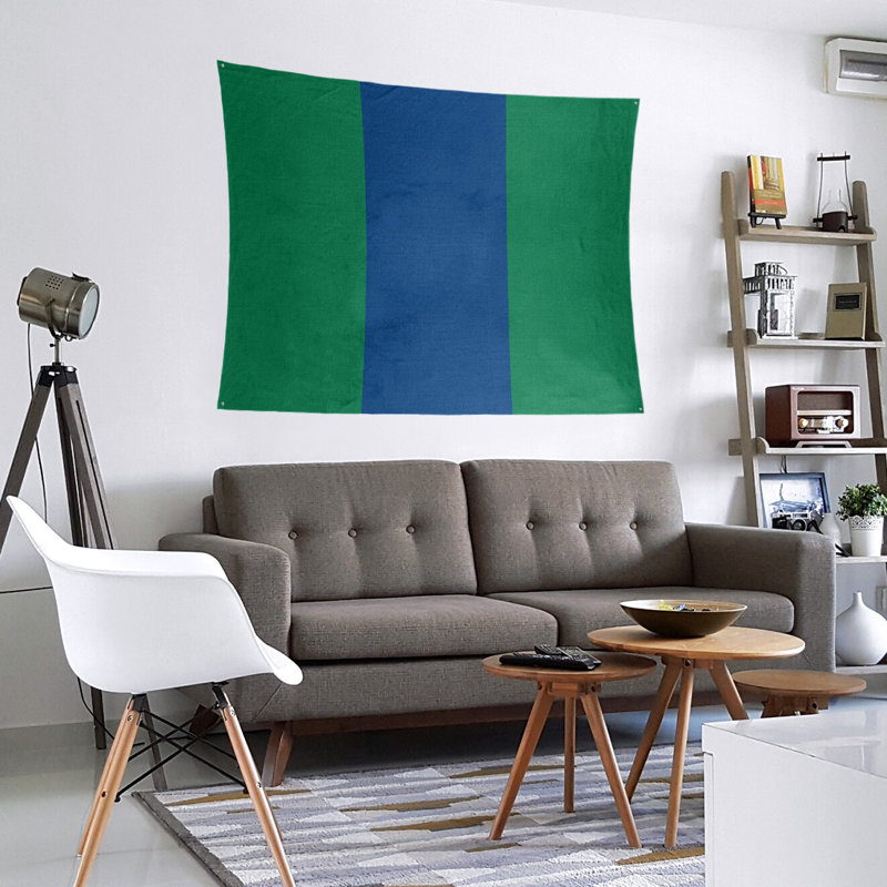 Vancouver Polyester Tapestry, Green/Dark Blue/Green, 27.5" H x 37.5" W