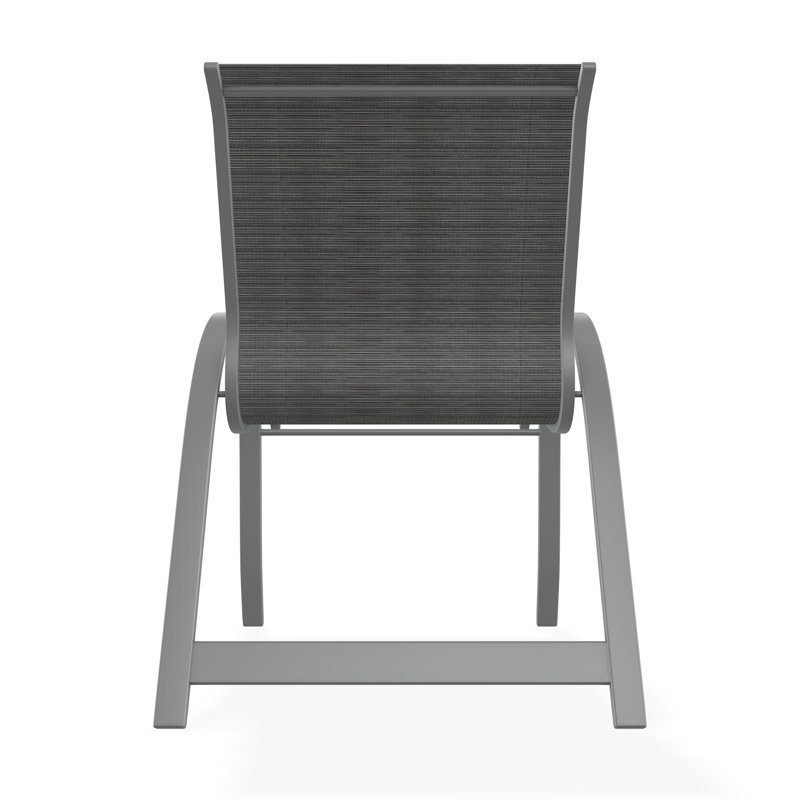 Aruba II Sling Aluminum Frame Stacking Arm Chair, Graphite, Smoke