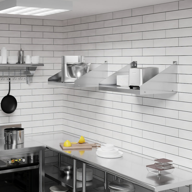 18 in. x 24 in. Stainless Steel Wall Shelf With Side Guards