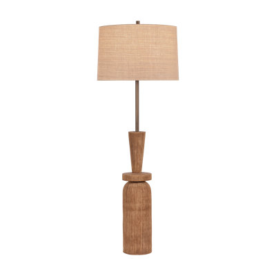 Lampe sur pied Kinloch en feuille de bronze et céramique brun cendré