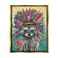 «Bold Tribal Raccoon Mixed Ephemera Collage» par Lisa Morales, impression sur toile tendue-75443500-75443502