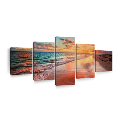 " Colorful Beach Scene " 5 - Pieces
