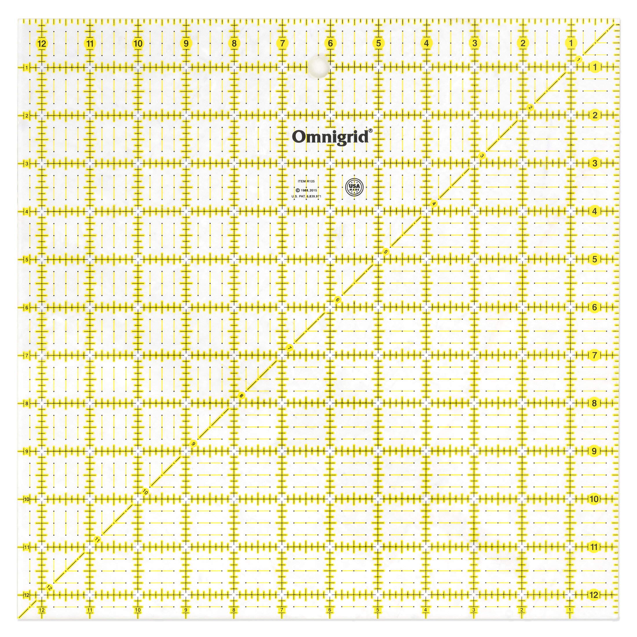 Omnigrid 12-1/2 x 12-1/2 Square Quilting and Sewing Ruler