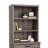 Wood Library Hutch With Adjustable Shelves, Brown