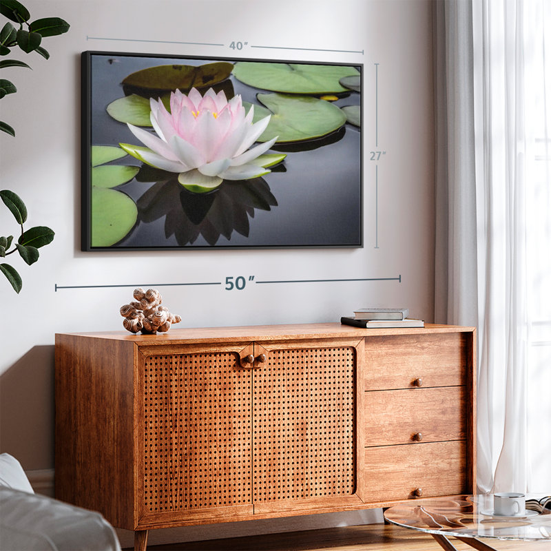 Floral et botanique «Lotus rose blanc», H 27 po x l 40 po