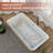 59" x 30" Freestanding Soaking Acrylic Bathtub Rectangular with Brushed Nickel Overflow and Pop-up Drain, Glossy White