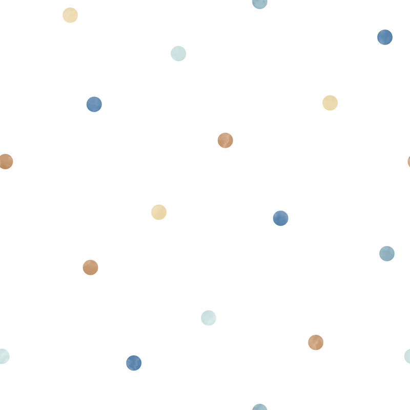 Rouleau de papier peint L 33 pi x l 21 po Tiny Tots, Bleu / beige / blanc