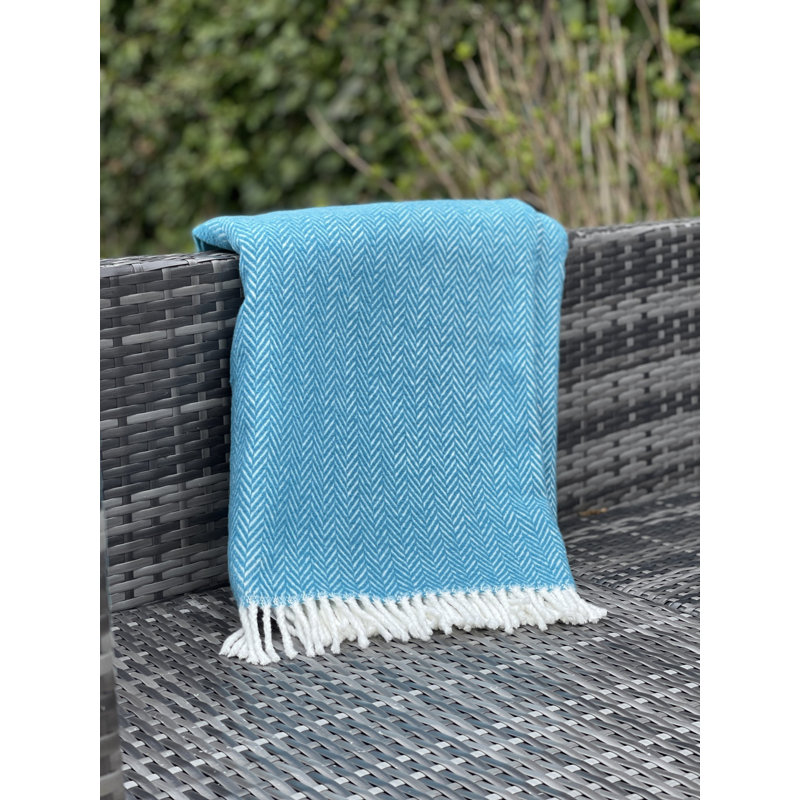 Jeté Slanted, Bleu sarcelle à chevrons