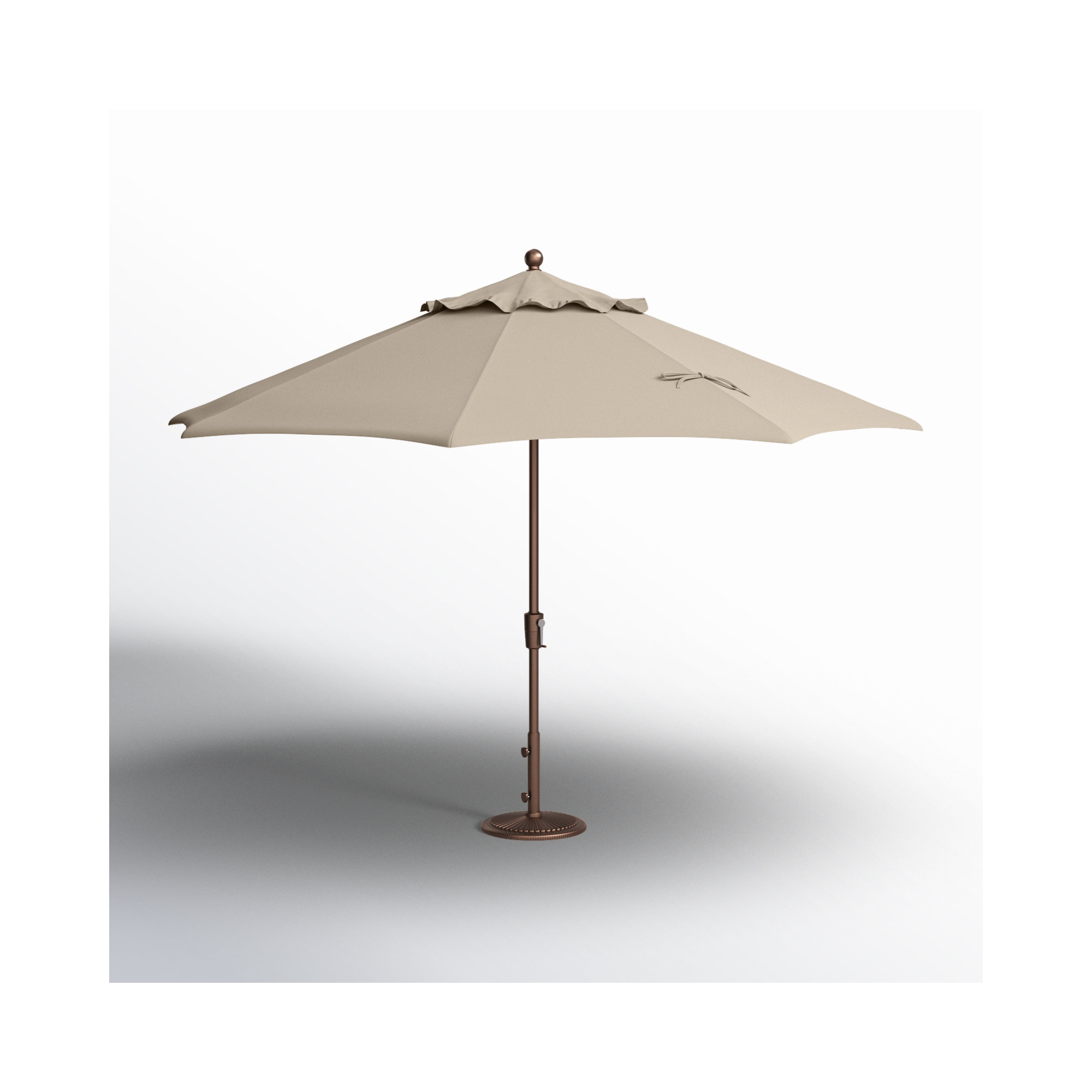 Launceston 132'' Outdoor Umbrella, Bronze, Antique Beige Sunbrella® Canvas