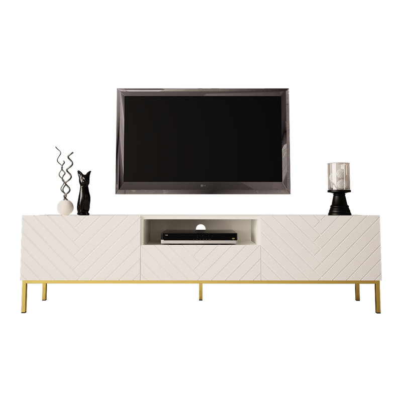 Anjie TV Stand for TVs up to 78", White Gloss