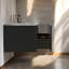 Ensemble de meuble-lavabo mural flottant rayé 36 po avec lavabo en céramique blanche Etna-1222946618