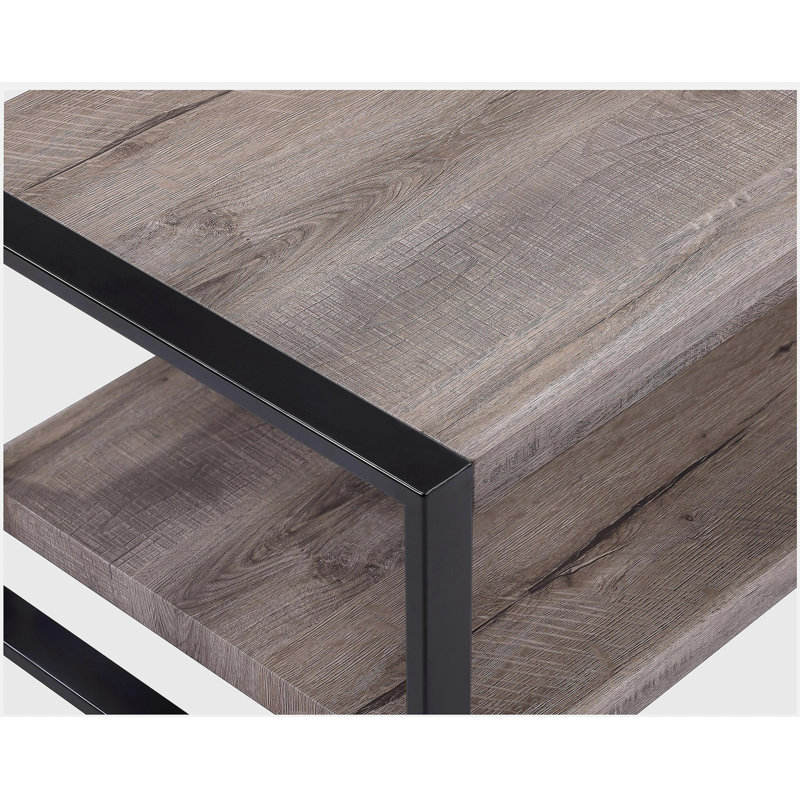 L'ensemble de 3 tables basses modernes comprend 1 table basse rectangulaire et 2 tables d'appoint carrées, un mobilier en bois rétro brun noir brillant