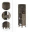 Armoire de coin, deux tablettes extérieures, un tiroir, deux tablettes intérieures, brun foncé